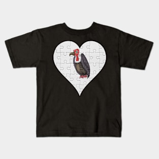 Jigsaw  Vulture Heart Design - Birds Vulture Kids T-Shirt